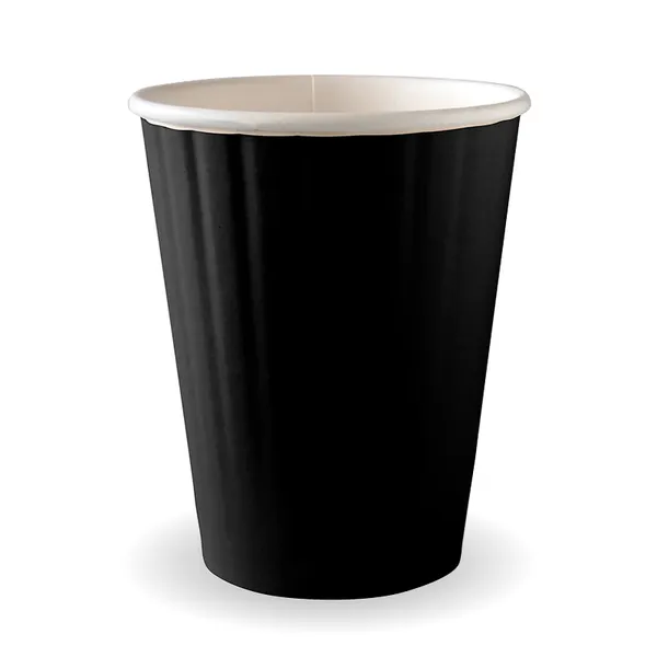 12OZ DW CUP Compostable BLACK (90mm) QTY 1000/50