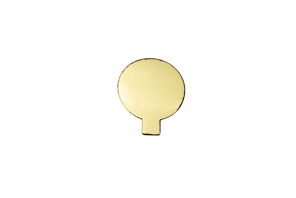 CAKE BOARD GOLD WITH TAB ROUND (80MM) QTY 100