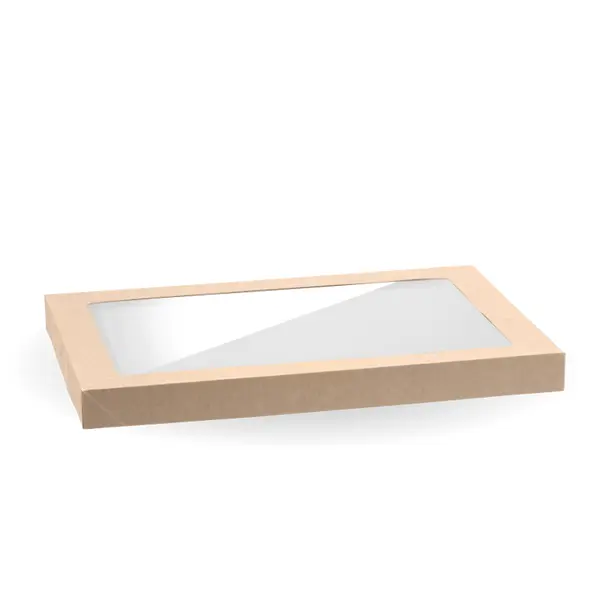 CATERING TRAY WINDOW LID PLA MEDIUM Kraft QTY 100