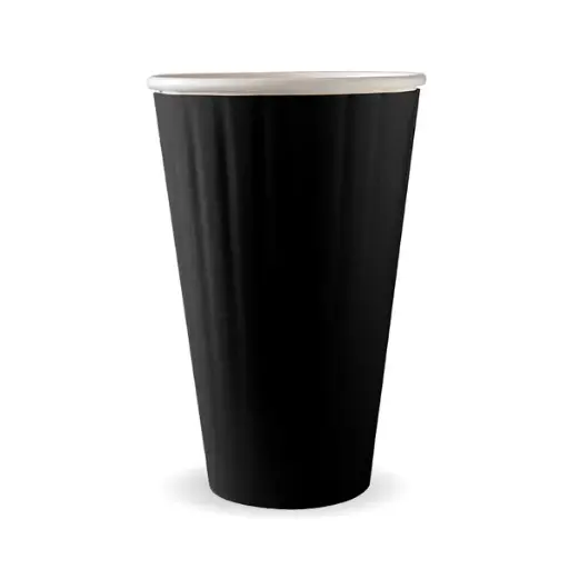 16OZ DW CUP Compostable BLACK (90mm) QTY 500