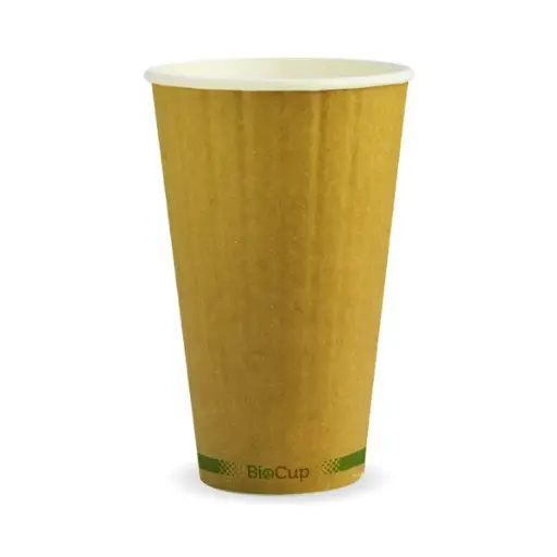 16OZ DW CUP COMPOSTABLE KRAFT(90mm) QTY 500
