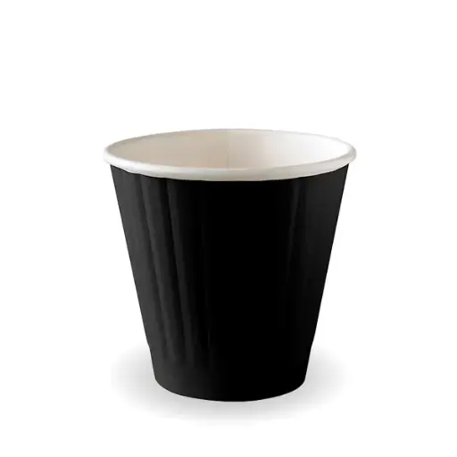 8OZ DW CUP Compostable BLACK (90mm) QTY 500/25