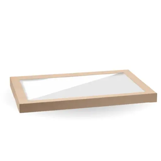 CATERING TRAY WINDOW LID PLA EXTRA LARGE Kraft QTY 50