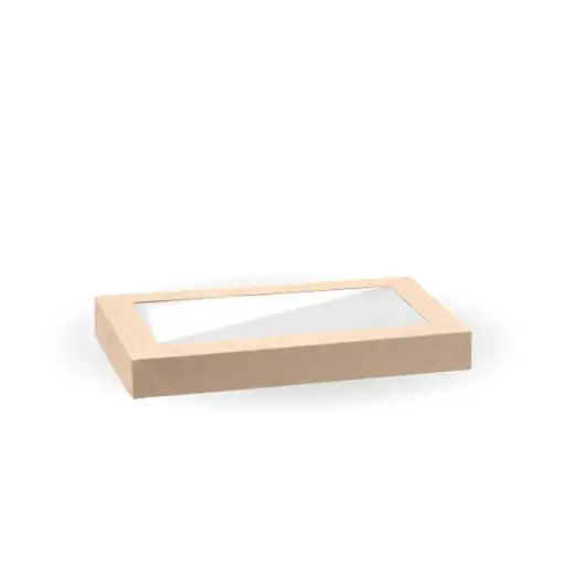 CATERING TRAY WINDOW LID PLA EXTRA SMALL Kraft QTY 50