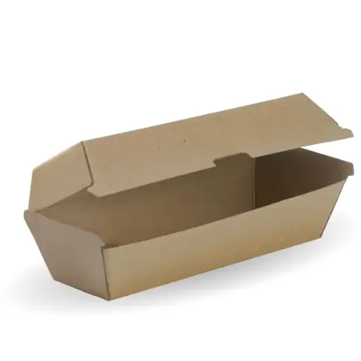 HOT DOG BOX CORRUGATED KRAFT  QTY 400/50