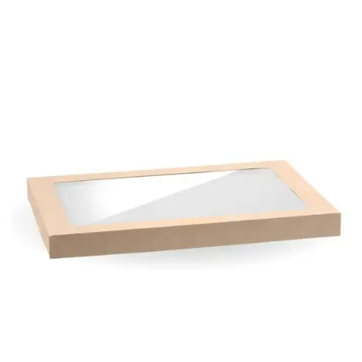 CATERING TRAY WINDOW LID PLA MEDIUM Kraft QTY 100
