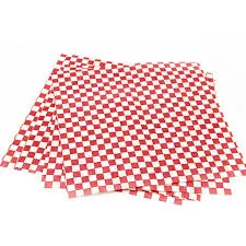 GREASEPROOF RED CHECKERS 35GSM 400 X 330MM  QTY 1000